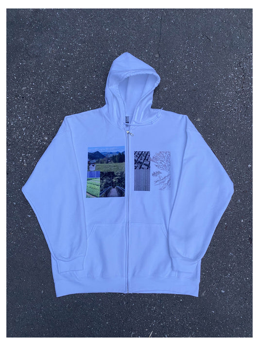 Nature City Contrast - Cotton Blend Zip Hoodie