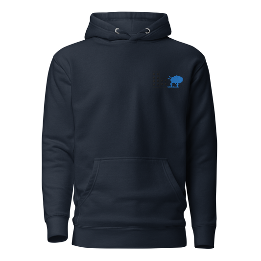 Navy Logo Embroidery Hoodie – 65% Cotton